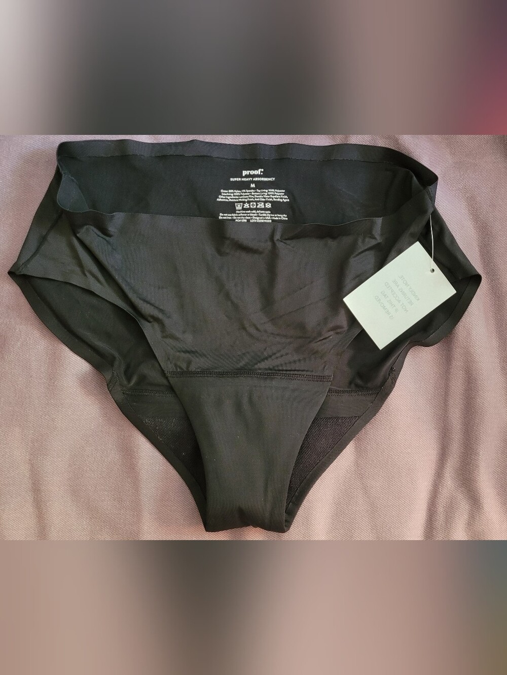Proof Black Seamless High-Waist Period Bikini Brief NWT Medium